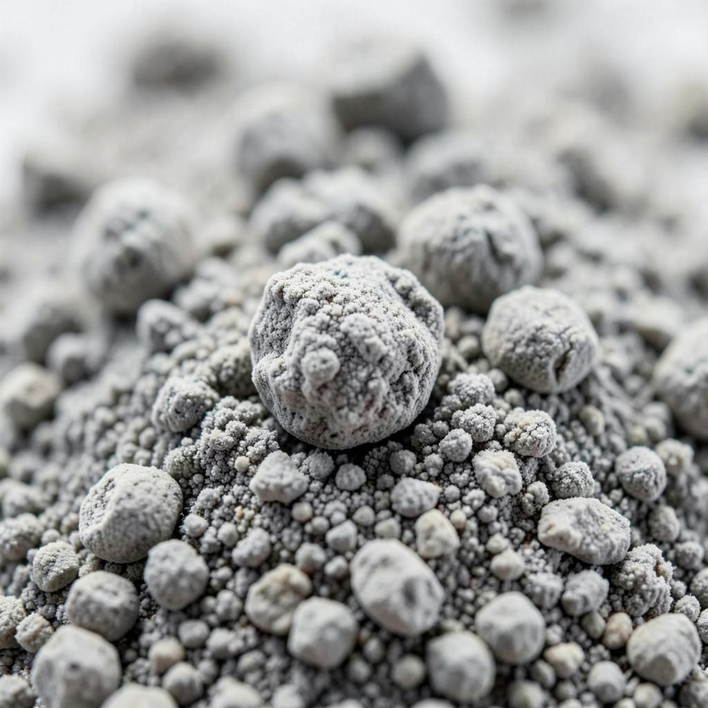 Close-up of beneficiated rock phosphate granules