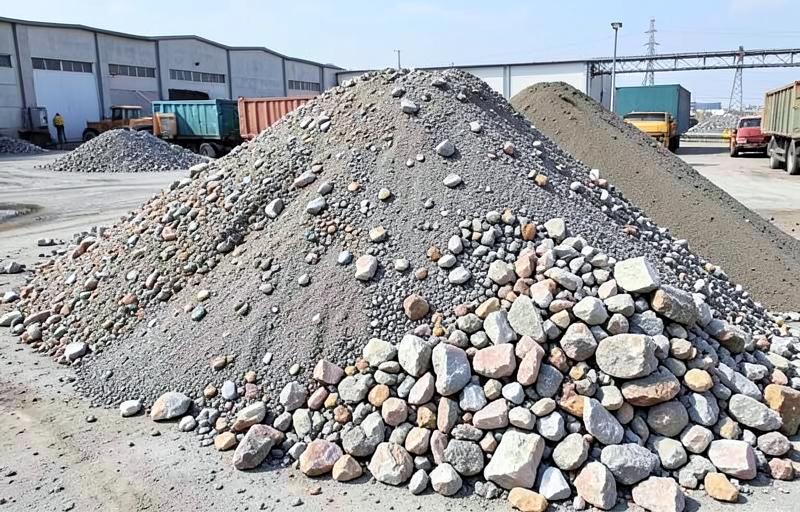 Raw rock phosphate ore stockpile
