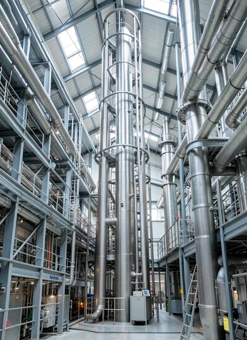 Interior of a chemical manufacturing plant